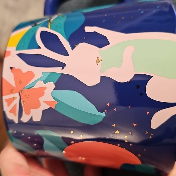 Starbucks Easter Spring 2021 Blue Bunny Ceramic Coffee Mug 14 Oz - Picture 3 of 11